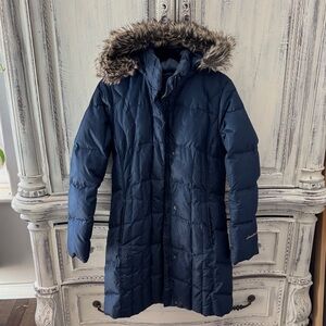 Eddie Bauer Navy Jacket with Faux Fur